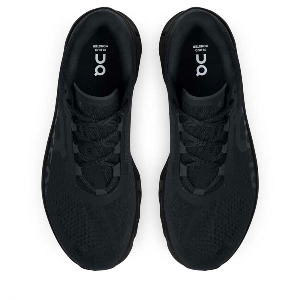 Men's On Cloudmonster Black Athletic Shoes US 12